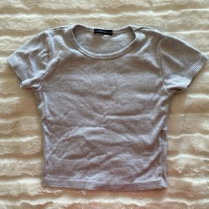 Grey + White Striped Brandy Melville Top
